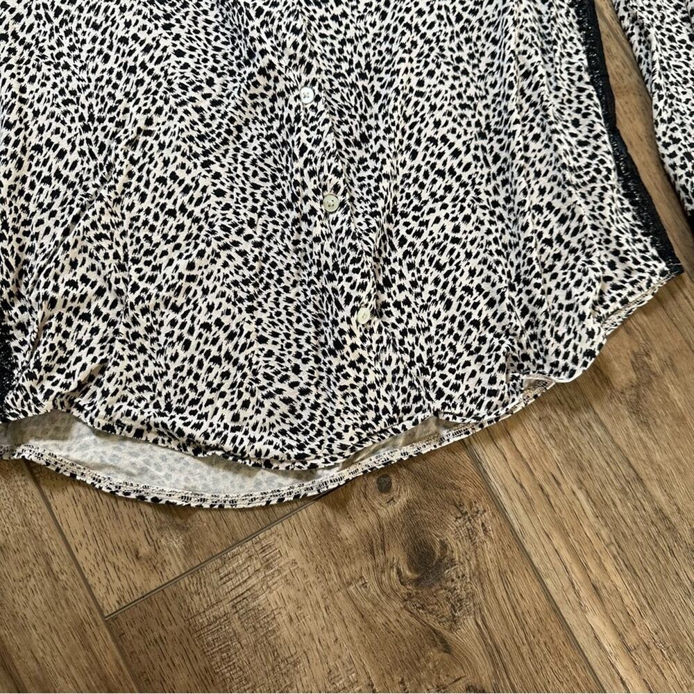 Victoria’s Secret Pajama Lounge Top Animal Print Lace Modal Small - Picture 4 of 10